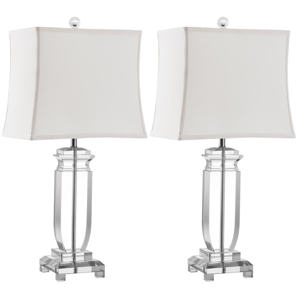 Safavieh LIT4099A OLYMPIA CRYSTAL (SET OF 2) SILVER NECK TABLE LAMP